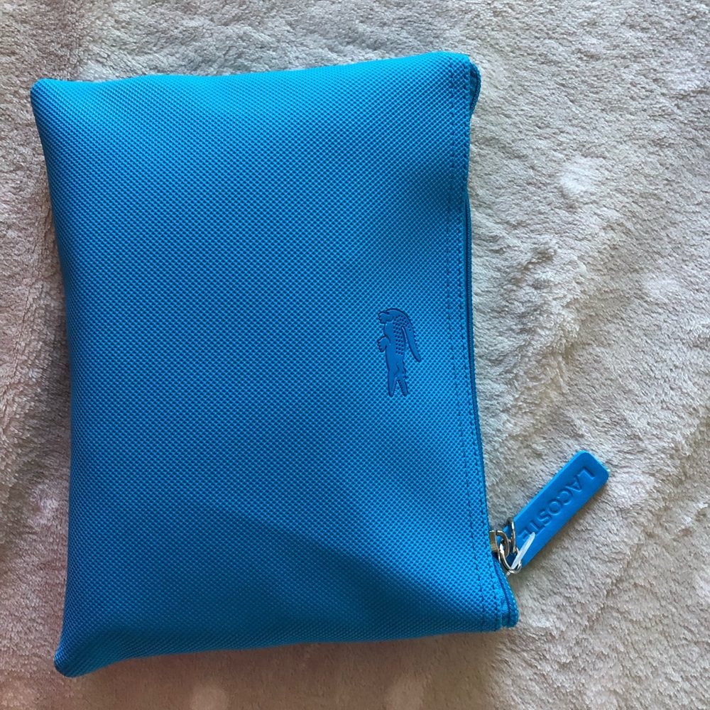 Lacoste Turquoise Blue Zip Pouch